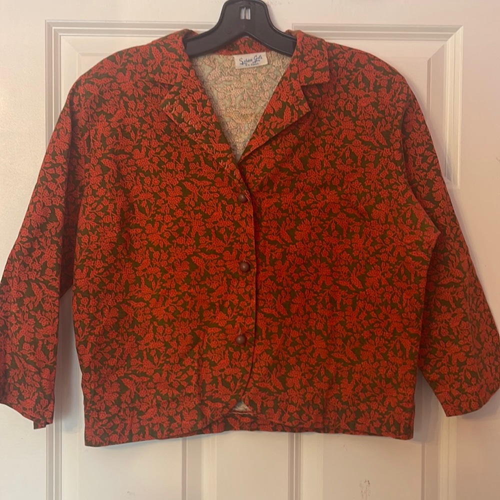 ViNtAgE short waisted SUSAN GALE Cotton Twill Jacket M